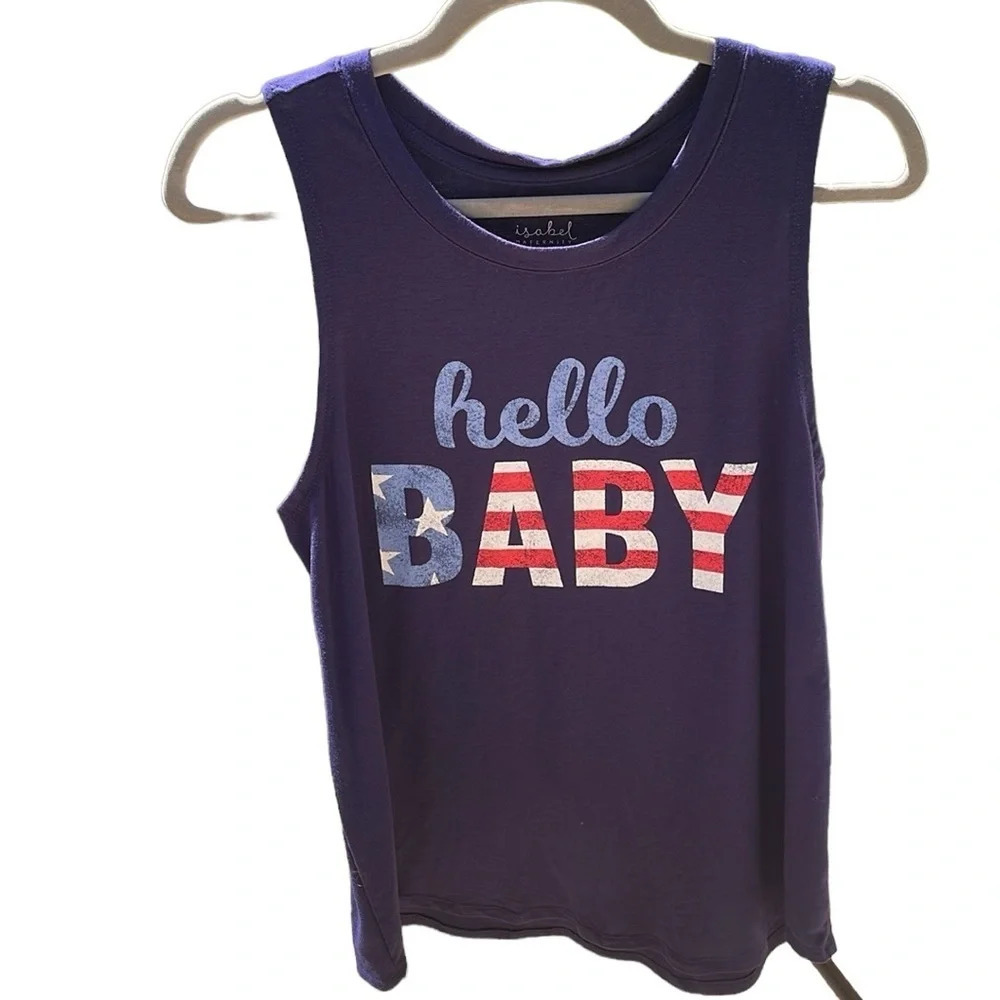 Isabel Maternity Medium Patriotic Tank M Isabel by  Ingrid & Isabel EUC